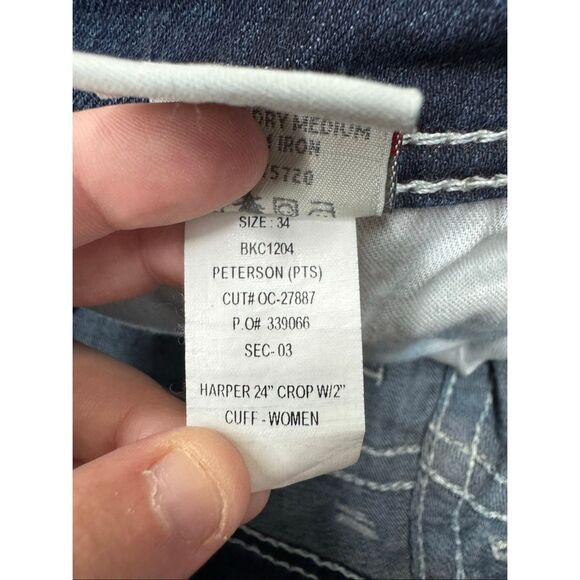 BKE Denim Harper Stretch Cuffed Cropped Jean Capri Size 34 in Peterson - Picture 7 of 9